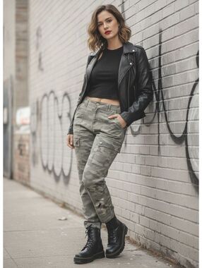 NWT Women's Democracy Camouflage Cargo Ankle Pants Size 10